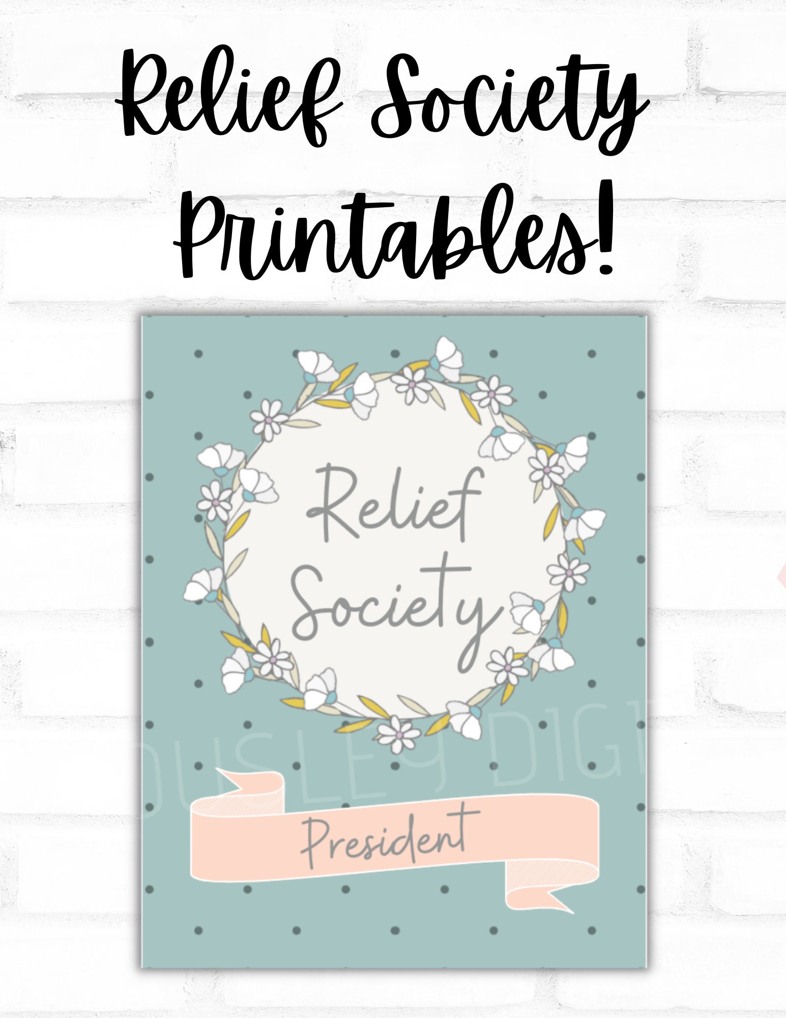 Relief Society Binder Cover LDS Relief Society Printable Etsy UK