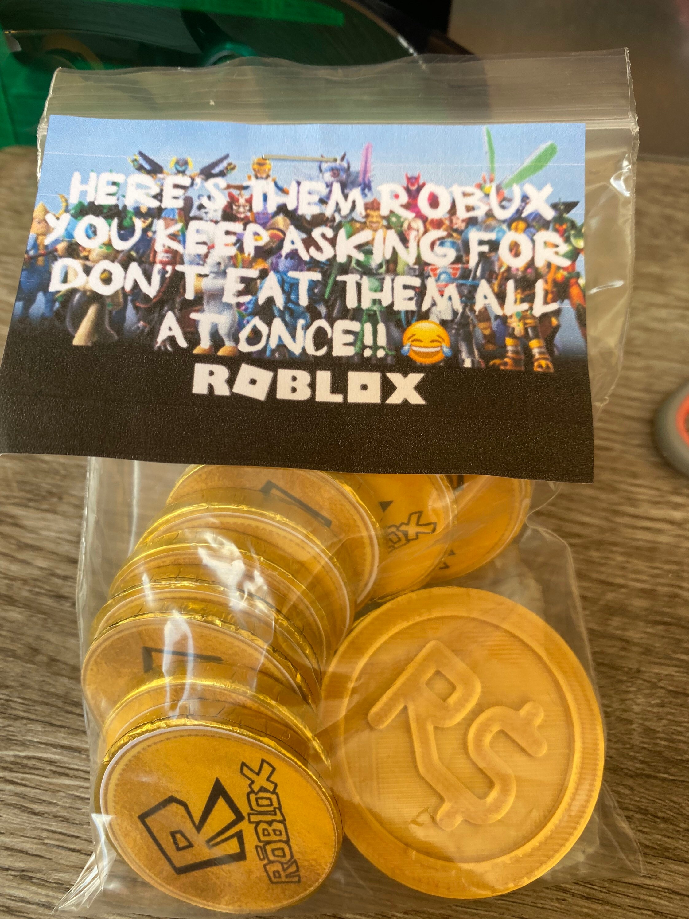 Robux chocolate coins gamer coins chocolate gold coins Etsy