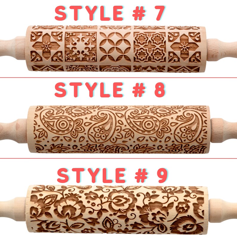 Embossing Rolling Pins Laser Engraved Rolling Pin Embossed Etsy