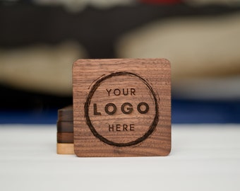 Custom Coasters - Wood - Bulk - Business Logo - Engraved Gift - Brewery Supplies - Wedding - Personalized