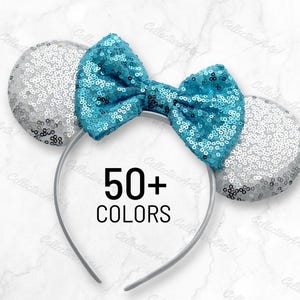Mouse Ears 500+ Colors | Polka Dot Womens Mouse ears headband | Cutest Little Day Magic Mouse ears | Choose Ear + Bow Color