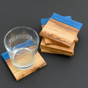 Handcrafted Wood Resin Coasters | Cooking Gift | Drink Epoxy Coasters | Modern Coasters | Father's Day Gift | Coasters for Laser Engraving.