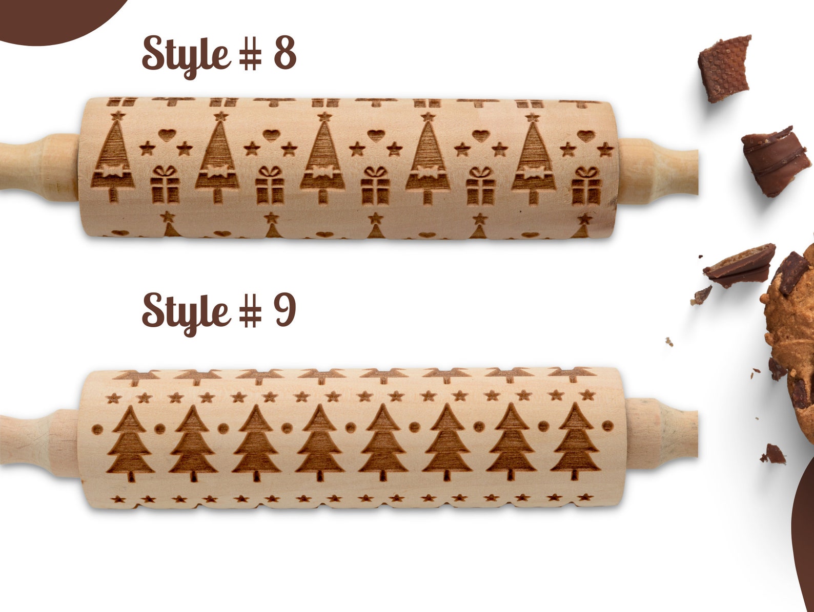 Embossing Rolling Pins Laser Engraved Rolling Pin Embossed Etsy