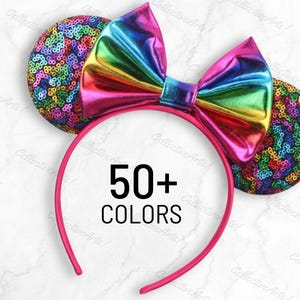 Princess Ears, Minnie Ears, Princess headband, Boy Ears, Cosplay headband, Rose Gold Color Ear Birthday Party Favor, Rainbow