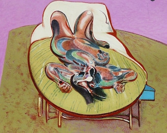 FRANCIS BACON: &quot;Personnage Couché&quot;, Original Lithographic Exhibition Poster for Galerie Maeght, Paris, 1966. Lithograph. Surrealism.