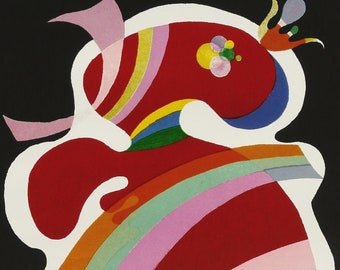 WASSILY KANDINSKY: &quot;Forme Rouge&quot;, Original Lithographic Exhibition Poster for Galerie Maeght, Paris, 1969. Abstract Art. Lithograph.