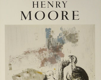 HENRY MOORE: "Gravures & Lithographies", Original Exhibition Poster for Galerie Berggruen and Cie, Paris, 1987. Maternity.