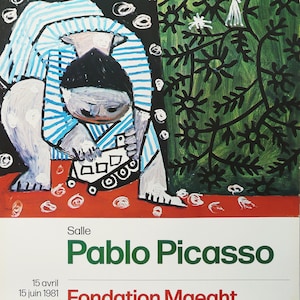 PABLO PICASSO. Manifesto originale della mostra per la Fondation Maeght, Francia, 1981. Cubismo. Surrealismo.