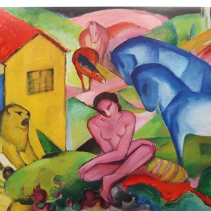 FRANZ MARC: &quot;The Dream, 1912&quot;. Original Art Poster. German Expressionism. Expressionist Art.
