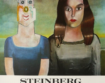 SAUL STEINBERG: Couple. Original Exhibition Poster for Galerie Maeght, Paris, 1971.