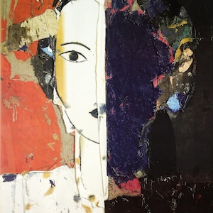 MANOLO VALDES: „Retrato con medio rostro azul”, oryginalny plakat wystawy dla Fondation Maeght, Prowansja, Francja, 2006. Pop Art. Sztuka plakatu