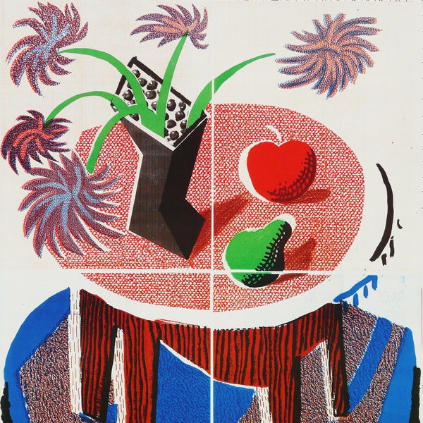 DAVID HOCKNEY, Original Exhibition Poster, 1988. Pop Art. Hiperrealism. Contemporary Art.