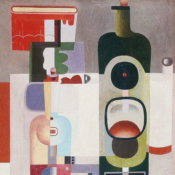 LE CORBUSIER: "Deux Boteilles". Original Exhibition Poster. Surreaslism. Cubism. Modern Architecture.