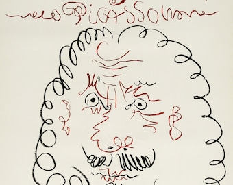 PABLO PICASSO: &quot;Mousquetaire&quot;, Original Exhibition Poster for Sala Gaspar gallery, Barcelona, 1968. Cubism Art. Surrealism Art.