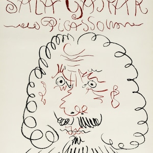 PABLO PICASSO: &quot;Mousquetaire&quot;, Original Exhibition Poster for Sala Gaspar gallery, Barcelona, 1968. Cubism Art. Surrealism Art.