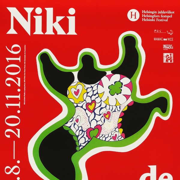 NIKI de SAINT PHALLE, Original Ausstellungsplakat für Taidehalli, Kunsthalle Helsinki, Finland. Feministische Kunst. Surrealismus.
