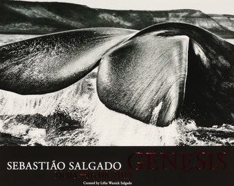 SEBASTIAO SALGADO: "GENESIS". Original Exhibition Poster. Photography. Whale. South Pole. Antarctic.