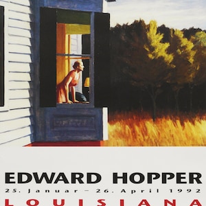 EDWARD HOPPER: "Cape Cod Morning". Manifesto della mostra per il Louisiana Museum of Modern Art, Copenhagen. Realismo. Arte contemporanea.
