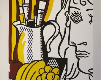 ROY LICHTENSTEIN: "The Prints of Roy Lichtenstein", Original Exhibition Poster for Los Angeles County Museum of Art, 1995. Pop Art.