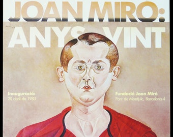 ジョアン・ミロ 本物のヴィンテージ シュルレアリスム アート プリント