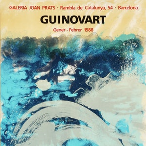 JOSEP GUINOVART, Original Lithograph Exhibition Poster for Joan Prats gallery, Barcelona, 1988. Abstract Art.