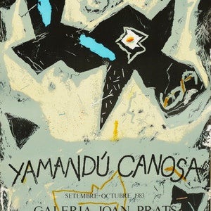 YAMANDU CANOSA, Original Lithographic Exhibition Poster for Joan Prats gallery, Barcelona, 1983. Surrealist Art. Surrealism. Lithograph.