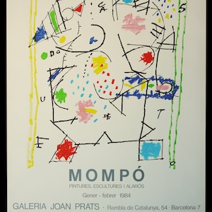 HERNANDEZ MOMPÓ, Manuel. Original Lithograph Exhibition Poster for Joan Prats gallery, Barcelona, 1984. Abstract Art.