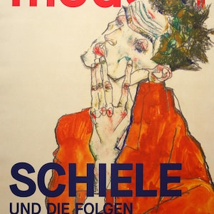 Egon Schiele. Cartel original de la exposición del Museo Albertina de Viena. Expresionismo.
