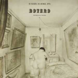 FERNANDO BOTERO, Cartel Original de Exposición para Galerie Claude Bernard, París, 1976. Arte Pop. Arte contemporáneo.