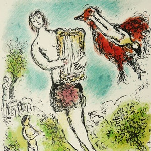 MARC CHAGALL (after): &quot;Theoklymenos&quot;. LITHOGRAPH from Odyssey of Homer series.