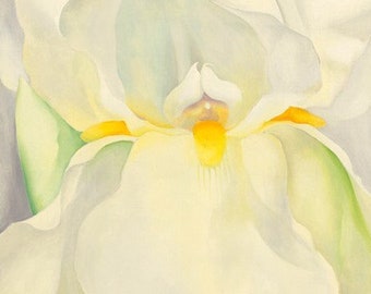 Georgia O&#39;Keeffe, &quot;White Iris No. 7&quot;. Original Art Poster for Museo Thyseen-Bornemisza, Madrid. American Modernism Art.