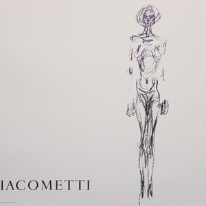 ALBERTO GIACOMETTI: &quot;Nu de femme de face 1961&quot;, Lithographic Exhibition Poster for Galerie Maeght, Paris. Lithograph. Surrealism.