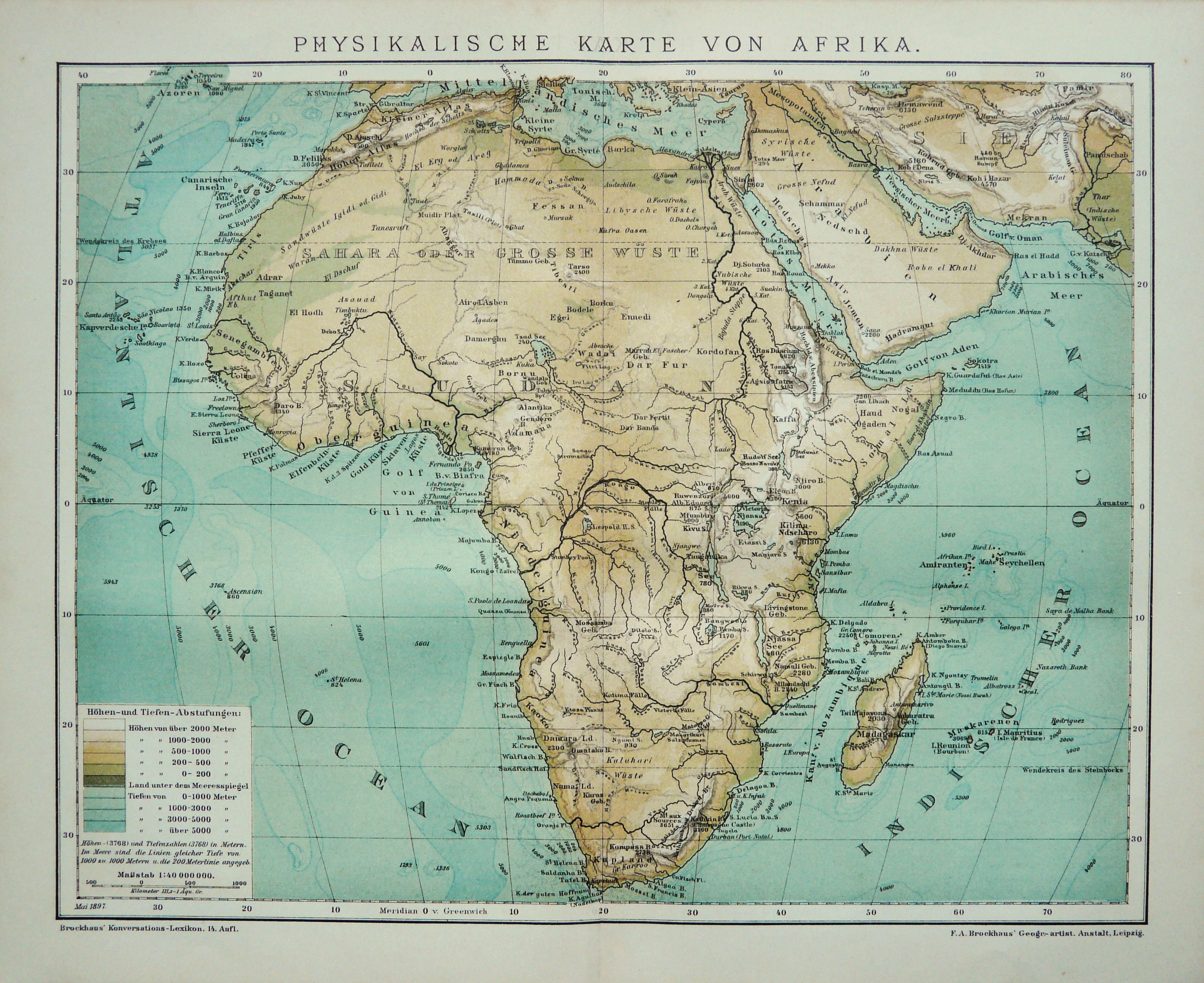 Physical Map Of Africa With Rivers And Mountains
