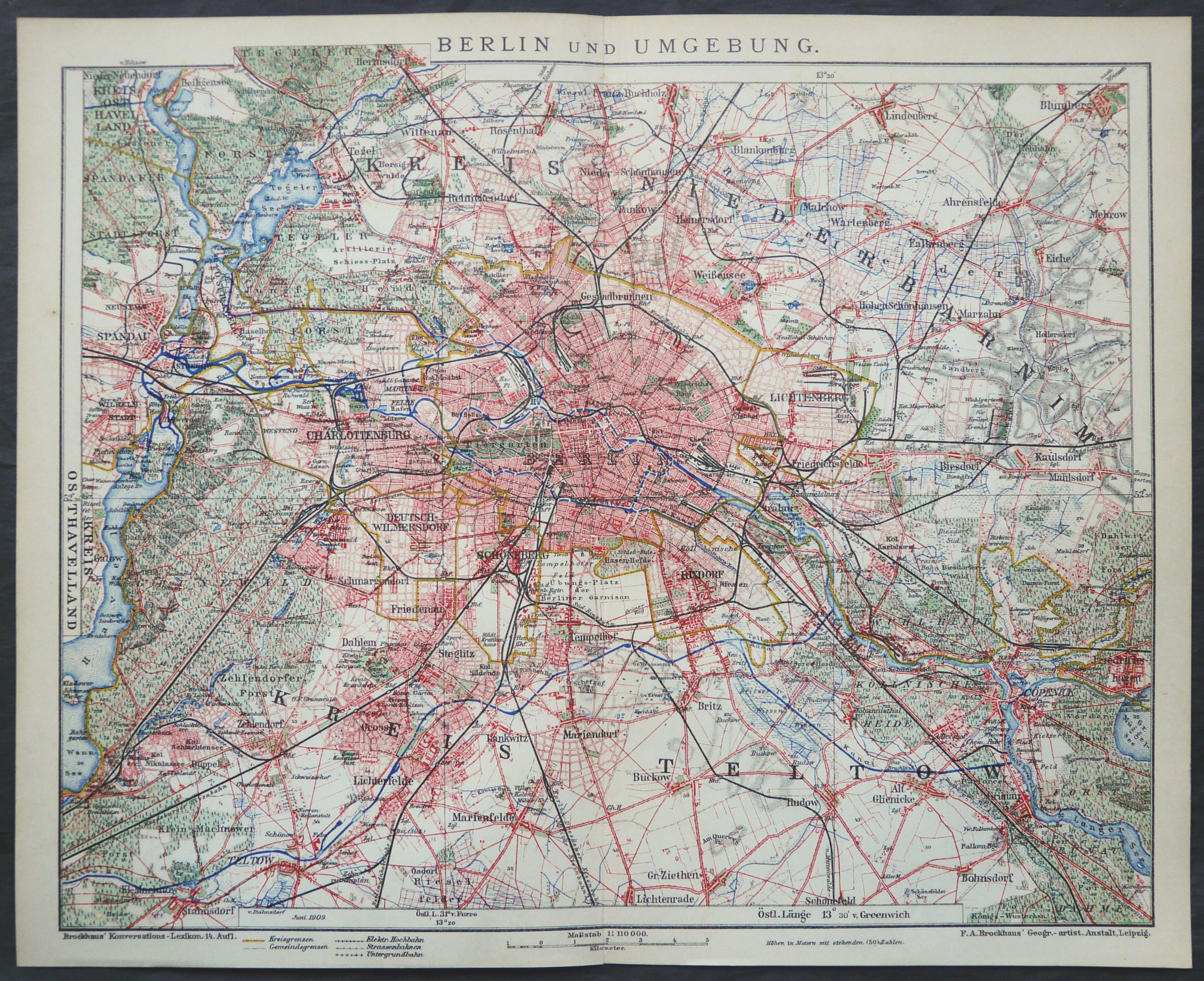1900 Antique City Map of BERLIN GERMANY. 123 Years Old Town - Etsy