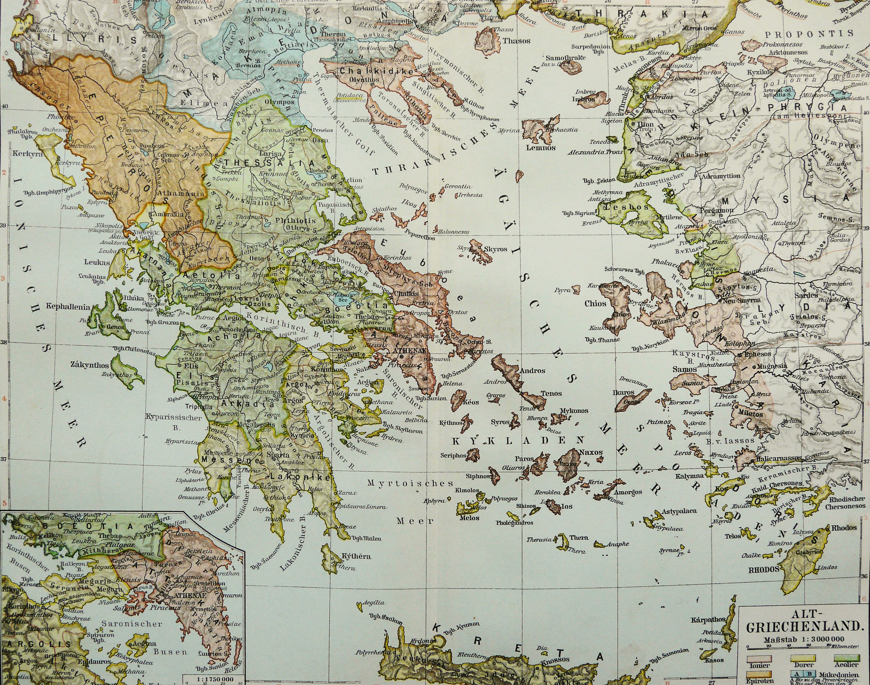 1897 Antica mappa dell'ANTICA GRECIA. Grecia classica. - Etsy Italia