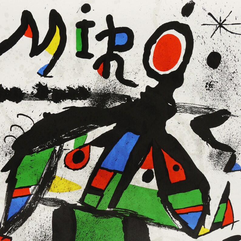 Miro Lettering JOAN MIRÓ, Original Lithographic Exhibition Poster for Galerie Maeght ...