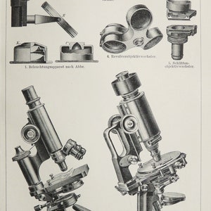 1895 Antique Print of MICROSCOPES. OPTICS. Optical Instruments. Viewing ...