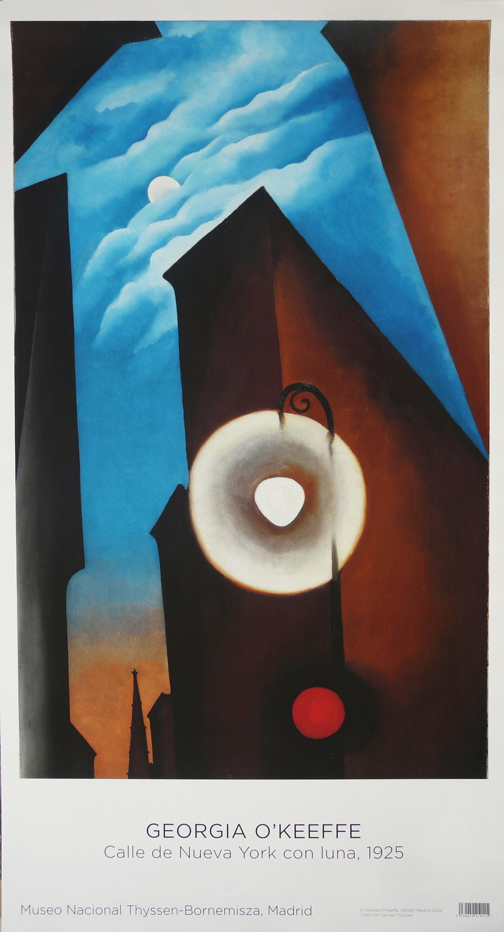 Georgia O'Keeffe. Original Art Poster for Museo Thyseen-Bornemisza, Madrid. American Modernism Art.