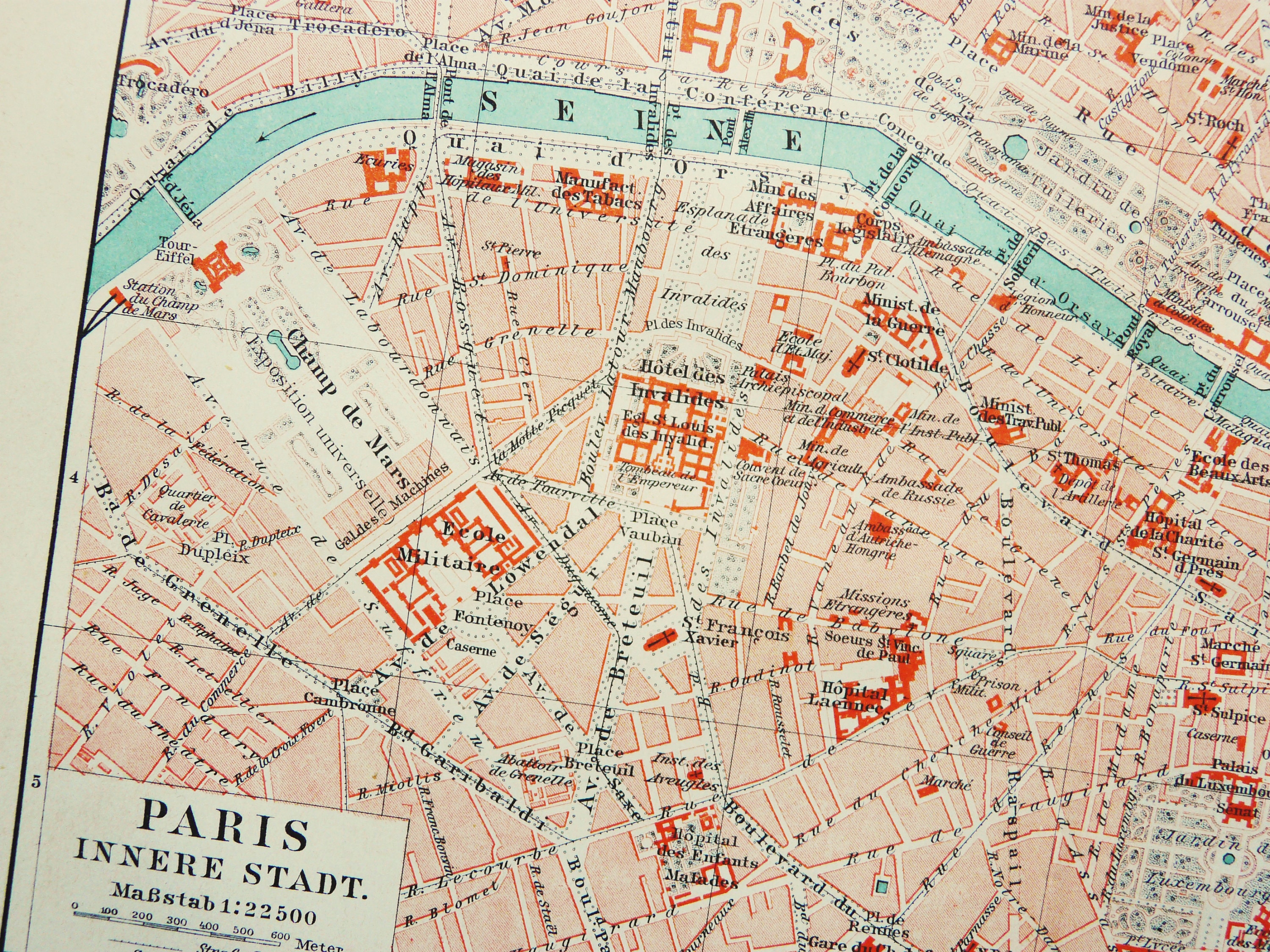 Vintage Paris Map Galeries Lafayette Paris & Paris Metro Map 