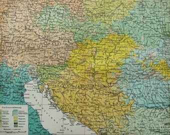 1895年オーストリア＝ハンガリー帝国の古代民族地図。オーストリア