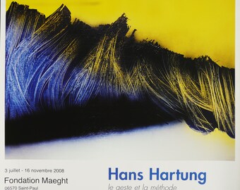 HANS HARTUNG Original Exhibition Poster for Fondation Maeght, Provence, France, 2008. Abstract Art. Lyrical abstraction.