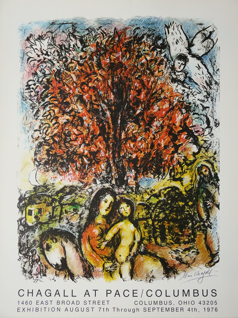 CHAGALL, MARC, Cartel De Exposición Litográfica Para Pace Gallery ...