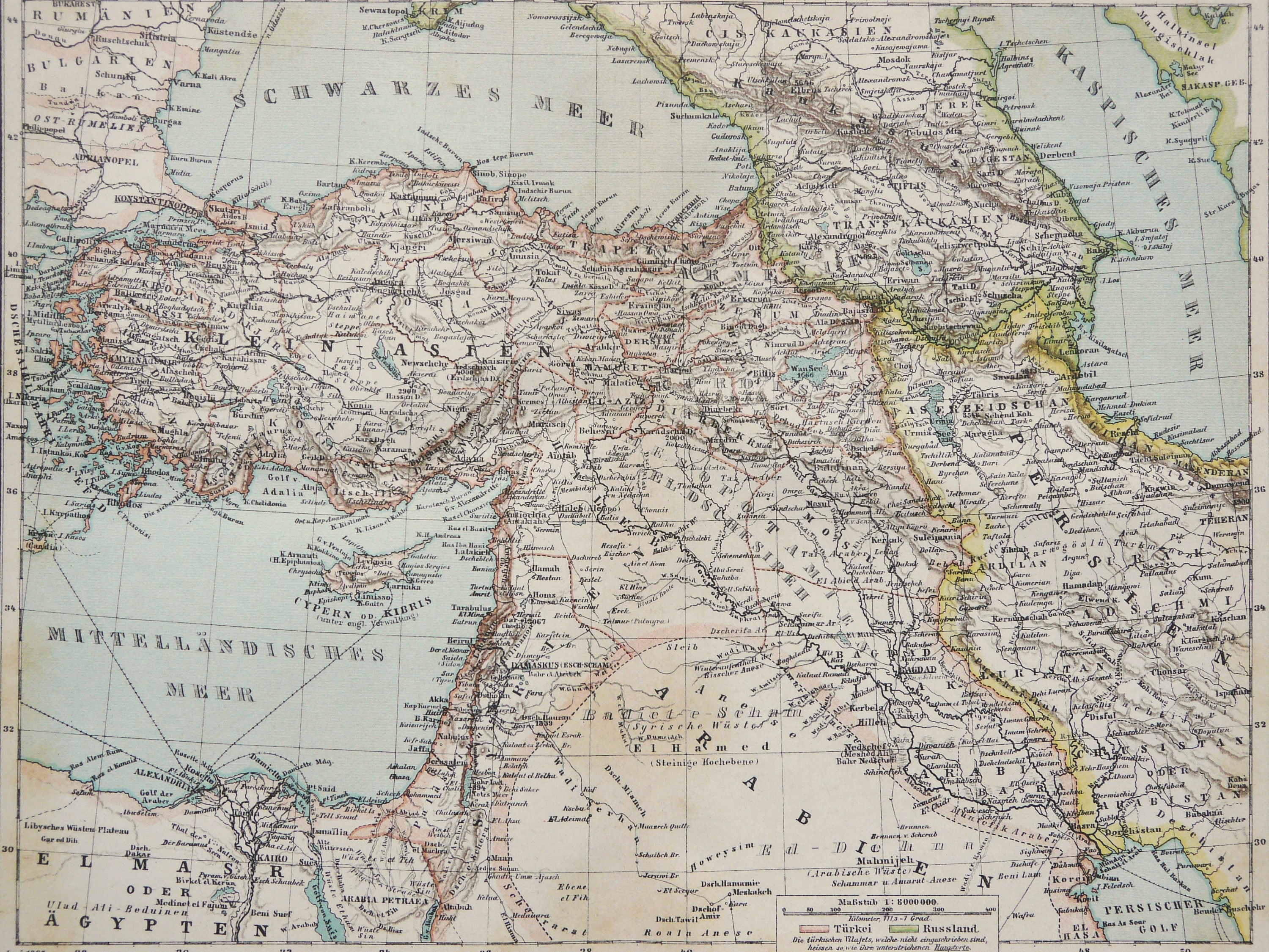 ottoman empire map 1900