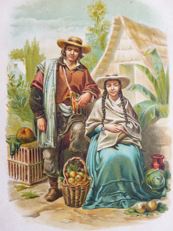 1872 Antique Lithograph of PERUVIAN PEOPLE. PER. Moche, Quechua Culture.  Native Americans. Anthropology. Ethnography. 154 Years Old Print. - Etsy UK