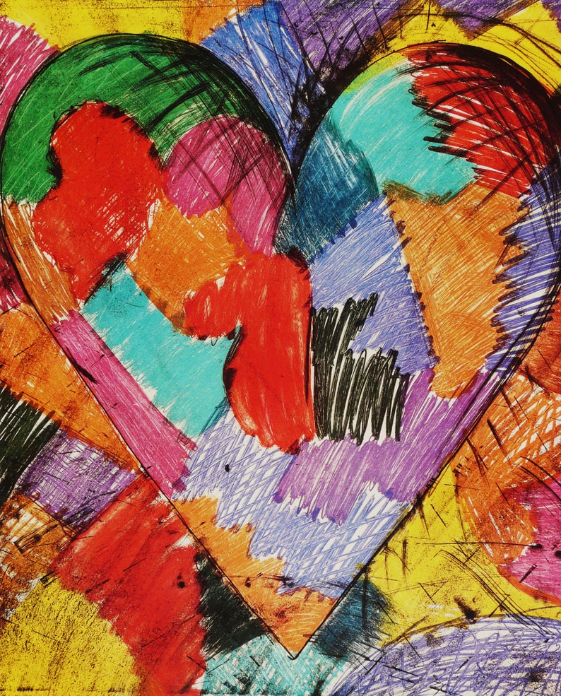 JIM DINE Heart Original Exhibition Poster For Galerie Maeght Paris JIM DINE Heart Original Exhibition Poster For Galerie Maeght Paris