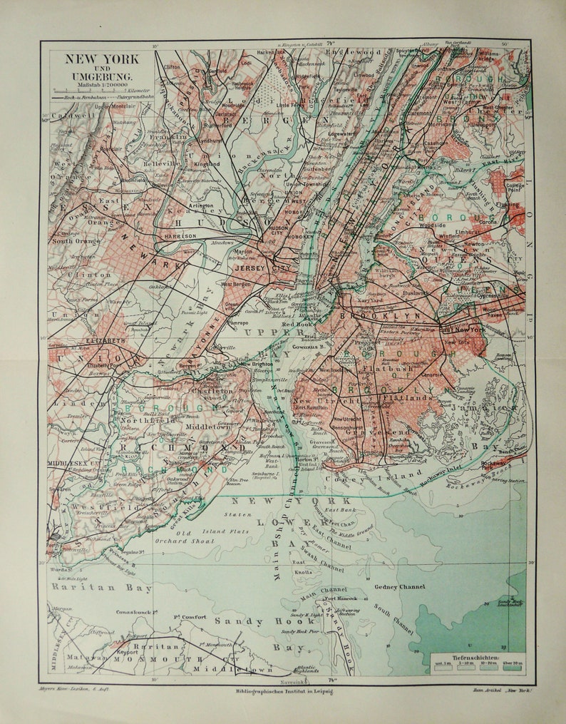 1900 Antique City Map of NEW YORK - Il 794xN.4332690534 Ok1n