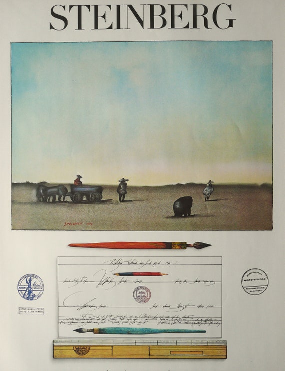 ソール・スタインバーグ：クレヨン 1973。1973年、パリのマーグ画廊で