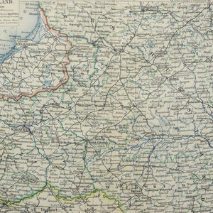 Ancienne carte de 1897 BÉLARUS, UKRAINE, POLOGNE. Carte des 127 ans