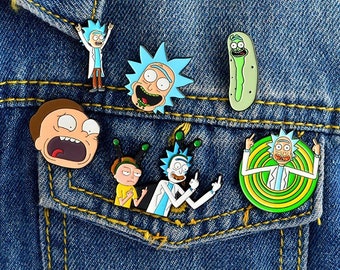 Rick and Morty Pickle Rick Christmas Enamel Pin Cartoon Heady Festival Hat Badge 