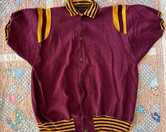 Vintage 1950's Russell Southern Co. Short Sleeve Cardigan Sweatshirt